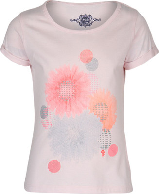 

Chalk by Pantaloons Girls Graphic Print T Shirt(Pink, Powder pink