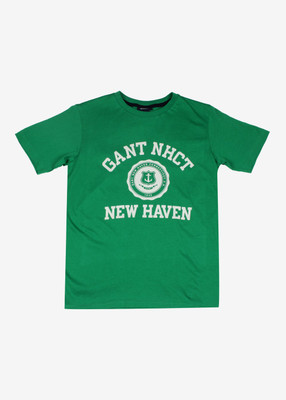 

Gant Boys Printed Cotton T Shirt(Green, Pack of 1, Vergr