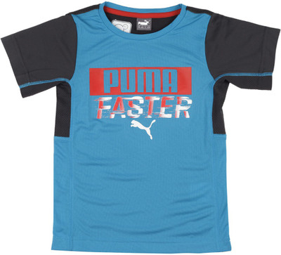 

Puma Boys Printed Cotton T Shirt(Red, Atomic blue
