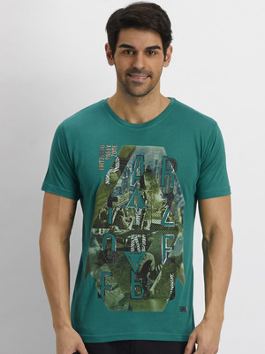 

Fritzberg Printed Men's Round Neck Green T-Shirt