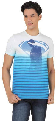 

Man Of Steel Printed Men's Round Neck White, Blue T-Shirt, White/blue (dip dye
