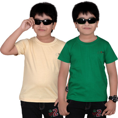

FabTag - Dongli Boys Solid T Shirt(Beige, Pack of 2