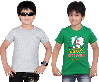 

Dongli Boys Solid T Shirt(Green, Pack of 2)
