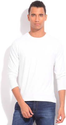 

Global Nomad Solid Men' Round Neck White T-Shirt