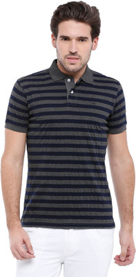 

Parx Striped Men's Polo Neck Blue T-Shirt