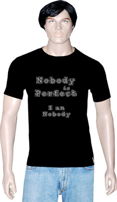 

Tshirt.in Graphic Print Men's Round Neck Black T-Shirt, Jet balck