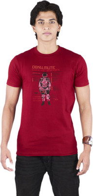 

Bib & Tucker Printed Men's Round Neck Red T-Shirt, Rio red