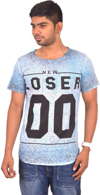 

Rogue Printed Men's Round Neck Blue T-Shirt