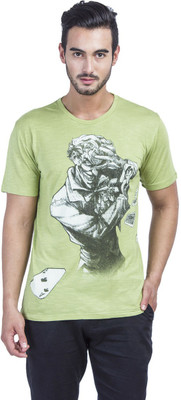 

Batman Printed Men's Round Neck Green T-Shirt, Leaf green