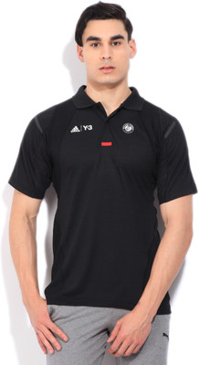 

Adidas Solid Men's Polo Neck Black T-Shirt