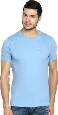 

The Indian Garage Co. Solid Men' Round Neck Blue T-Shirt, Sky