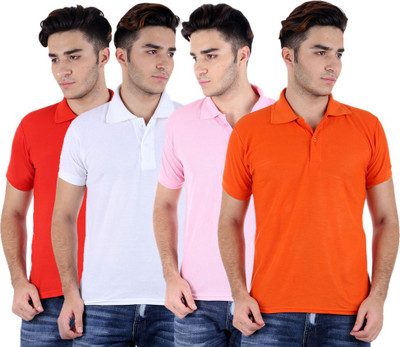 

Sanvi Traders Solid Men Polo Neck Multicolor T-Shirt(Pack of 4