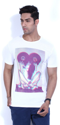

United Colors of Benetton. Printed Men's Round Neck White T-Shirt, 101