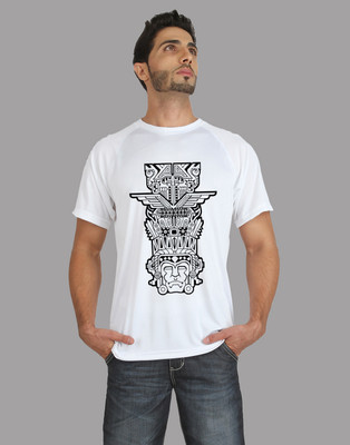

Trionic Printed Men's Round Neck White T-Shirt, Snow white