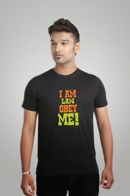 

Campus Sutra Printed Men Round Neck Black T-Shirt