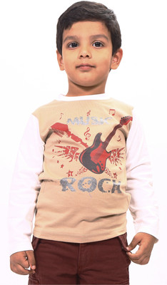 37% OFF on Bio Kid Boys Printed T Shirt(Beige)