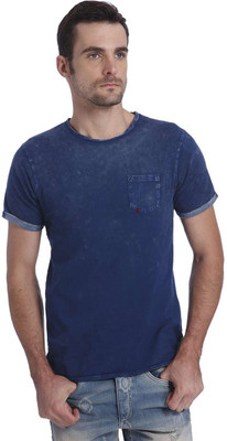 

Jack & Jones Solid Men' Round Neck Blue T-Shirt, Estate blue
