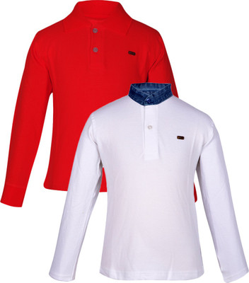 

Gkidz Boys Solid Cotton T Shirt(Red, Pack of 2