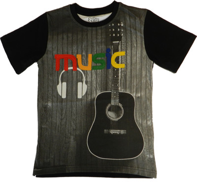 48% OFF on Joshua Tree Boys Printed T Shirt(Black, Pack of 1)