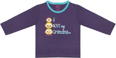 

Wow Mom Girls Printed T Shirt(Purple