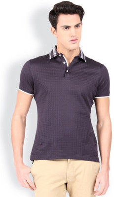 

Blackberrys Self Design Men's Polo Neck Dark Blue T-Shirt, Navy