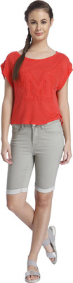

Only Solid Women's Round Neck Red T-Shirt, Bittersweet