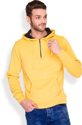 

Parx Solid Men's Hooded Yellow T-Shirt