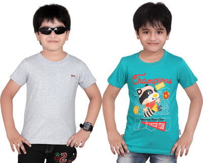 

Dongli Boys Solid T Shirt(Light Blue, Pack of 2)