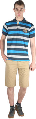 

Proline Striped Men's Polo Neck Light Blue T-Shirt, Lb/dn/gm