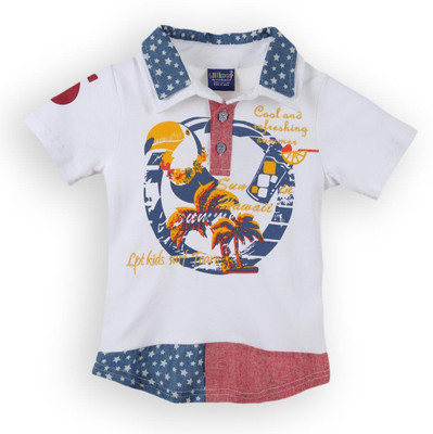 

Lilliput Baby Boys Applique Cotton T Shirt(White, Pack of 1