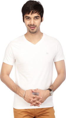 

ACROPOLIS by Shoppers Stop Solid Men's V-neck White T-Shirt