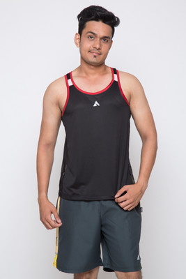 

Acetone Solid Men's Scoop Neck Black, Red T-Shirt, Black;mars red