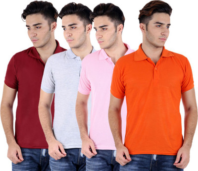 

Sanvi Traders Solid Men Polo Neck Multicolor T-Shirt(Pack of 4