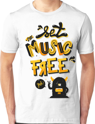 

Foscous Printed Men's Round Neck White T-Shirt