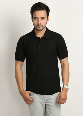 

Weardo Solid Men's Polo Neck Black T-Shirt
