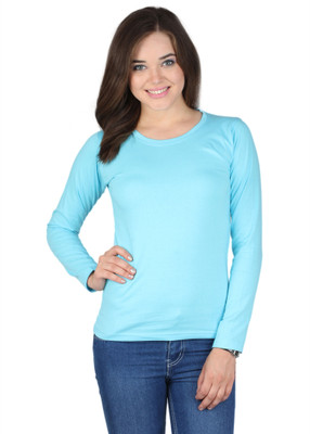 

SayItLoud Solid Women's Round Neck Light Blue T-Shirt