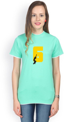 

Campus Sutra Solid Women' Round Neck Green T-Shirt, Sea green