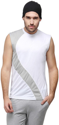 

Campus Sutra Solid Men Round Neck White T-Shirt