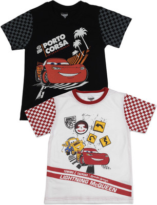 

Disney Cars Boys Printed T Shirt, White/black