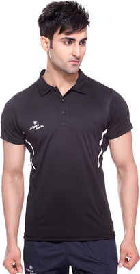 

Sport Sun Solid Men' Polo Neck Black T-Shirt