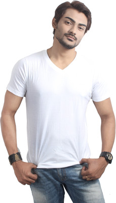 

Spur Solid Men's V-neck White T-Shirt