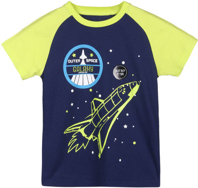 

Chalk by Pantaloons Boys Graphic Print T Shirt(Blue, Pack of 1, Navy