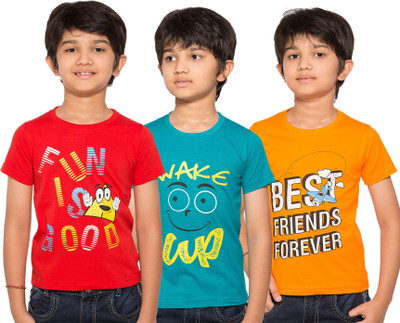

Maniac Boys Printed T Shirt(Multicolor, Pack of 3, Multi