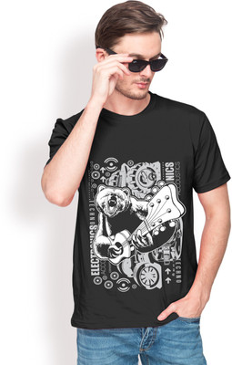 

Leviticus Graphic Print Men's Round Neck Black T-Shirt