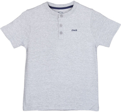 

Chalk by Pantaloons Boys Graphic Print T Shirt(Grey, Pack of 1, Grey melange