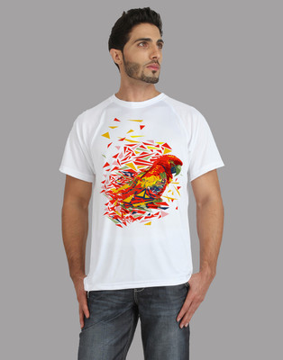 

Trionic Printed Men's Round Neck White T-Shirt, Snow white