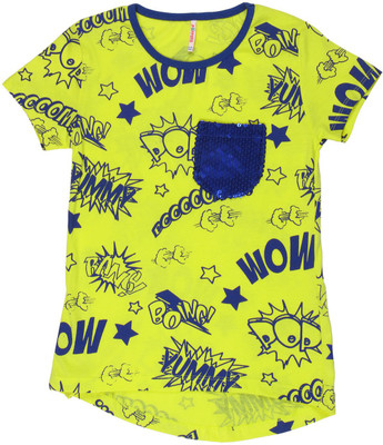 

Poppers by Pantaloons Girls Printed T Shirt(Yellow, Lemon