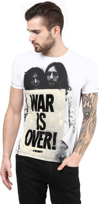 

PUNK Printed Men's Round Neck White T-Shirt