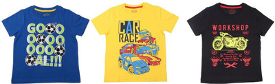 

Chalk by Pantaloons Boys Printed T Shirt(Blue, Pack of 3, Royal blue