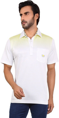 

Valeta Printed, Solid Men's Polo Neck White T-Shirt, Brilliant white